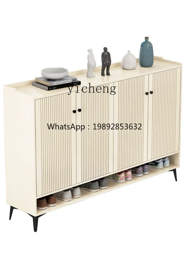 zz Cream Wind Shoe Cabinet Household Door Multi-layer Shoe Rack Large Capacity Door Entrance Entrance Cabinet