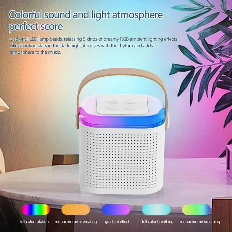 Small Karaoke Machine Wireless Speaker With Microphone Subwoofer Speaker Family Singing Machine For Home KTV Holiday Outdoor