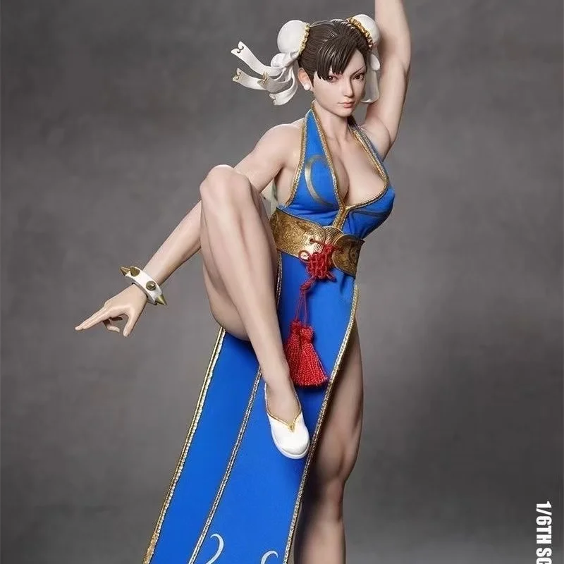 In Stock Chun-Li P023 1/6 Blue Black Fighting Goddess 2.0 Game Action Figure Model Ornament Toys Boy Birthday Gifts