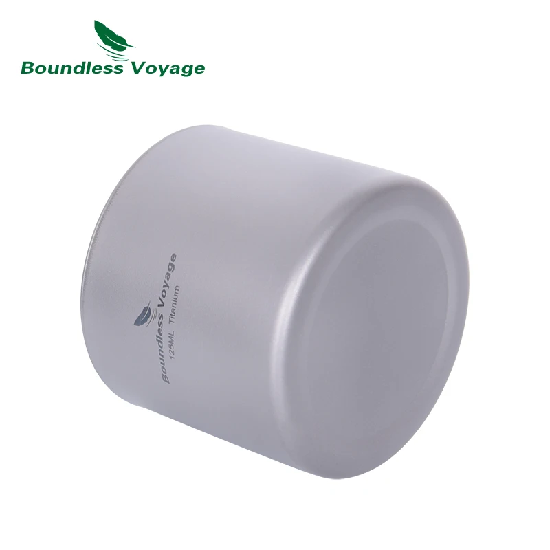 Boundless Voyage Titanium Tazza a doppio strato Tazza da tè Mini tazza d'acqua per campeggio all'aperto Zaino in spalla Viaggi Uso quotidiano Ti3047D