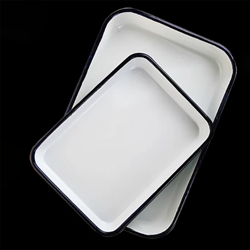 Thickened enamel square tray for color adjustment Enamel tray Laboratory chemical disinfection tray Enamel tray