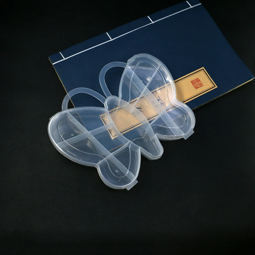 

1 Pc Butterfly Shape Plastic Jewelry Packaging Box 7 Cells Transparent Small Beads Handmade Accessory Storage Tools 133x170mm