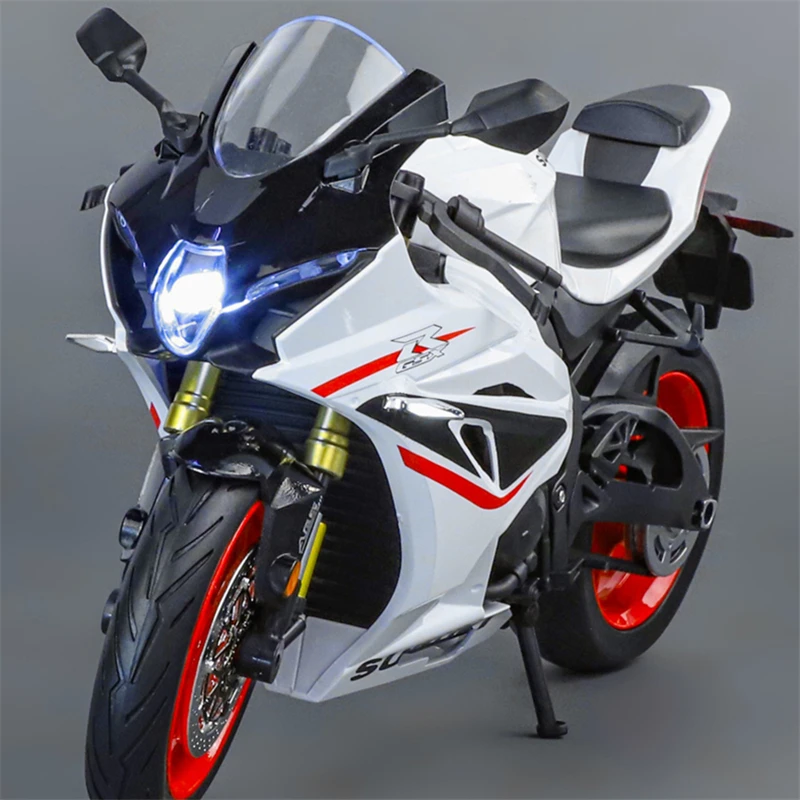 1:9 Suzuki GSX-1000R Alloy Racing Motorcycle Model Simulation Diecast Metal Street Sports Motorcycle Model Sound Light Kids Gift