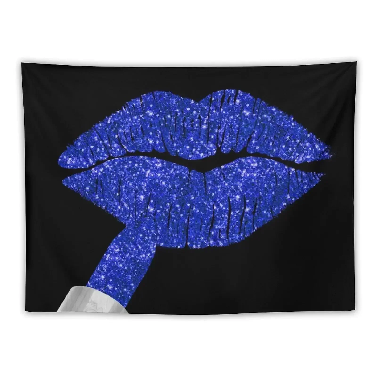 Kobalt Kus, lippenstift op pouty lippen, mode kunst Tapijt Slaapkamer Decor Muur Decor Hangende Slaapkamers Decoraties Tapijt