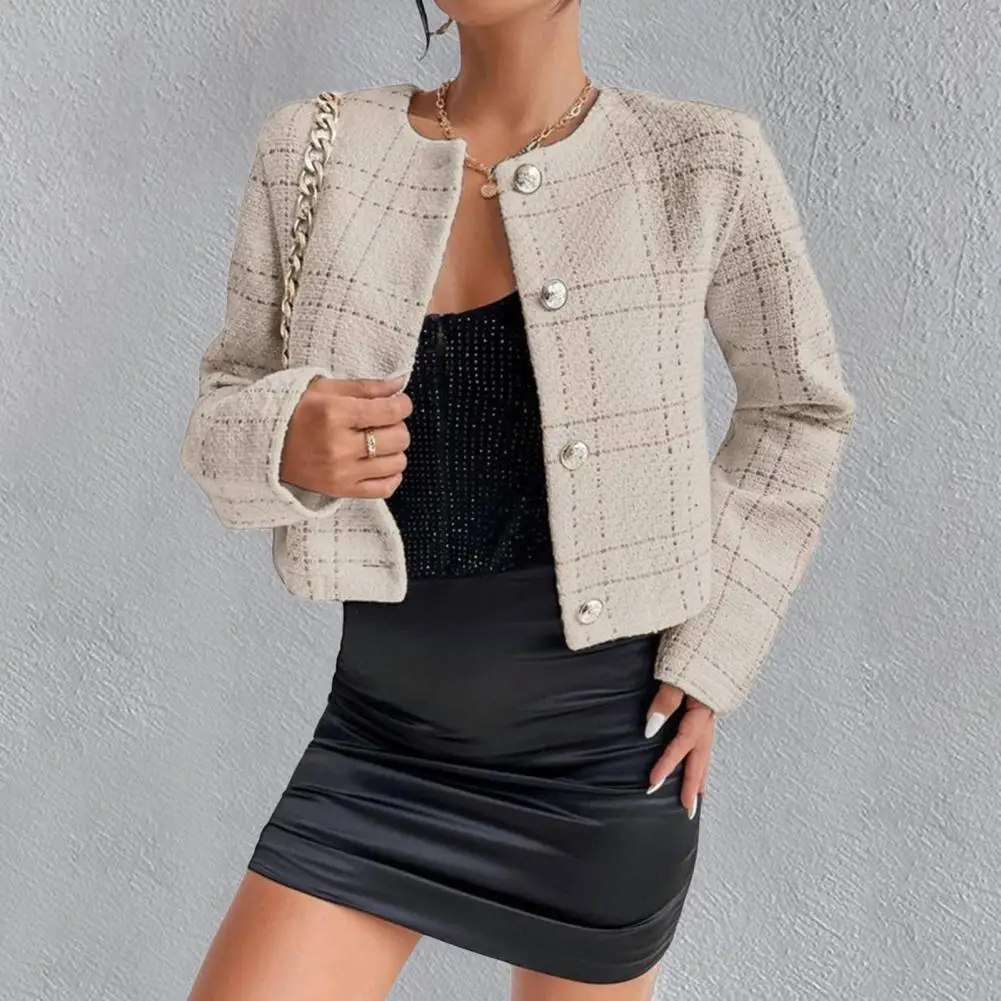 New Autumn Women Cropped Trench Coat Vintage Double Breasted Long Sleeve Short Jacket Lapel Collar Windbreaker ﻿