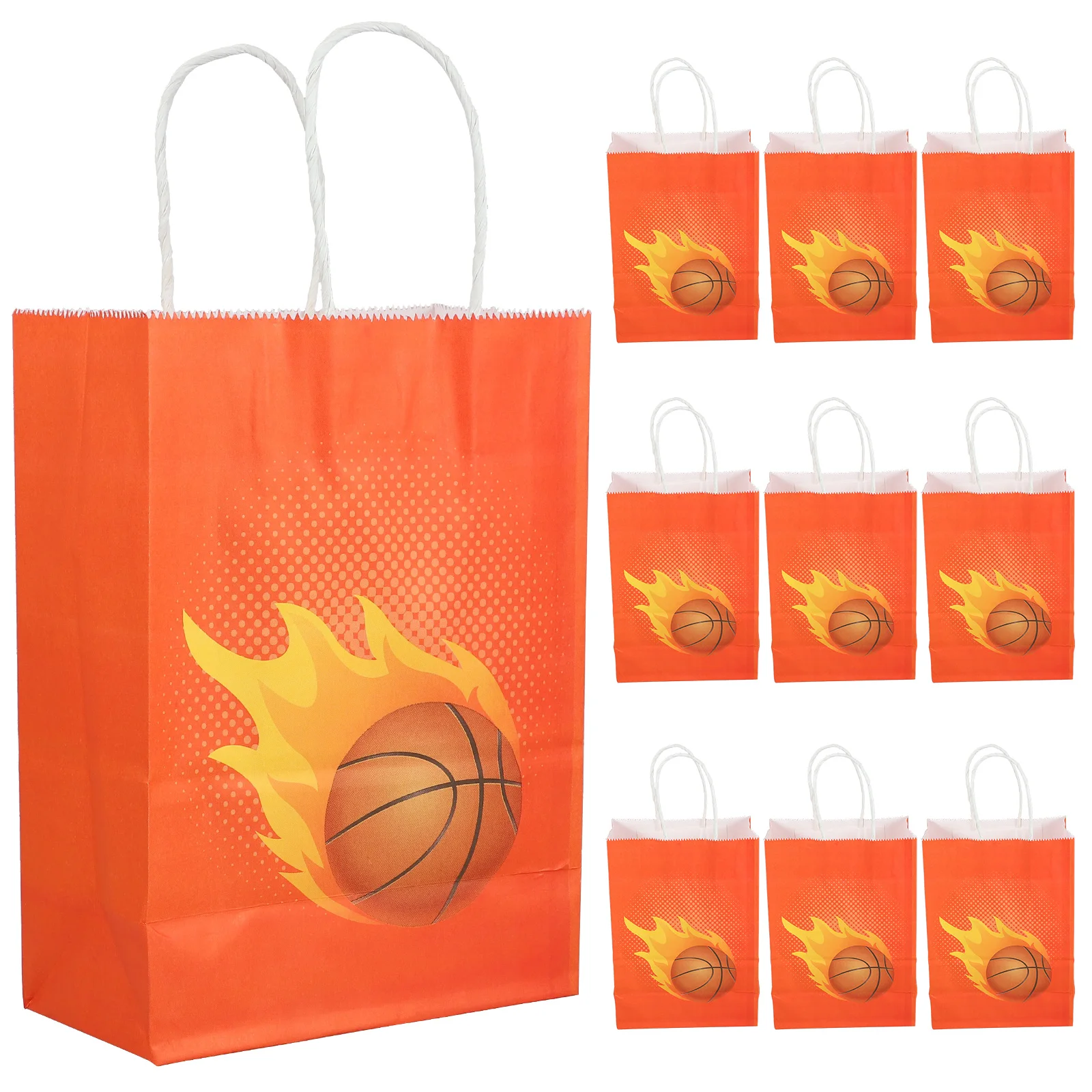 

10pcs Basketball Party Favor Bags Reusable Portable Gift Bags for Presents Candy Treats Themed Decorations Birthday Travel