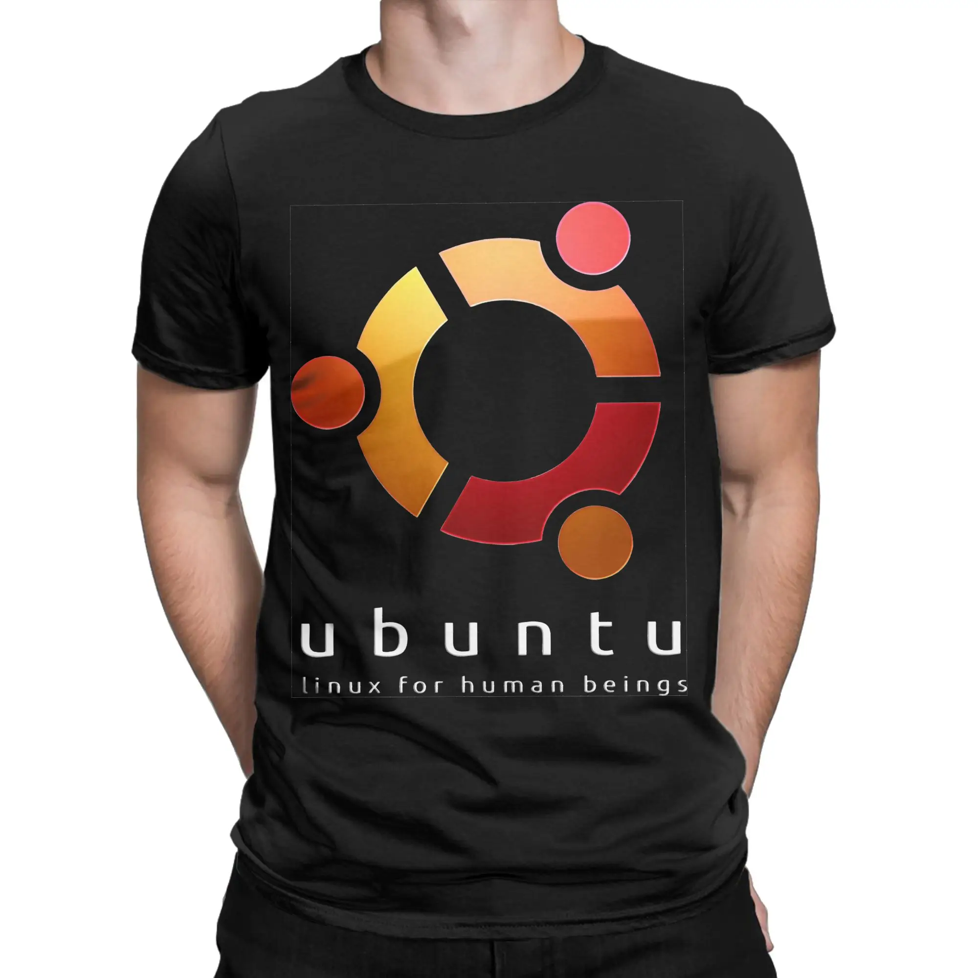 Streetwear Ubuntu Linux For Human Beings T-Shirt Men O-neck Short Sleeve Tops Programming Programmer Cotton Summer TopsTops