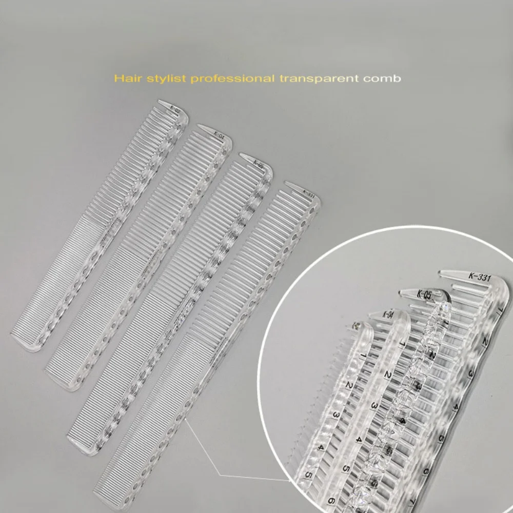 Barber Comb 1pc Transparent Laser Scale Hair Comb Professional Hairdressing Comb Hair Brushes Salon Hair Cutting Styling Tools