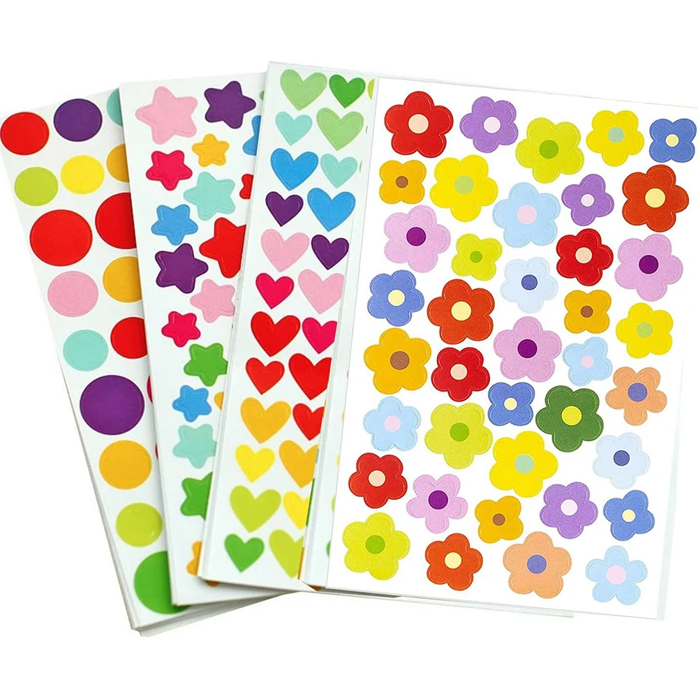 20/40 Blatt Belohnungsaufkleber für Kinder, bunte Blume, Stern, Herz, Punkt, Verhaltensdiagramm, Scrapbook-Aufkleber, Schüler, Lehrerbedarf