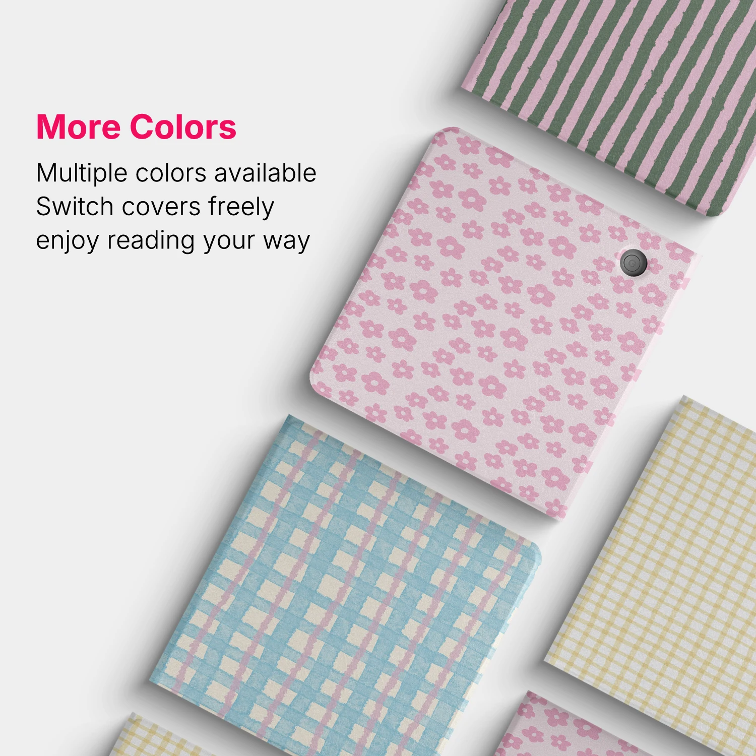 

Murmole Cover for Kobo Libra Colour Kobo Libra2 Detachable Magnetic Case Acrylic Clear Back Sleep Floral Grid