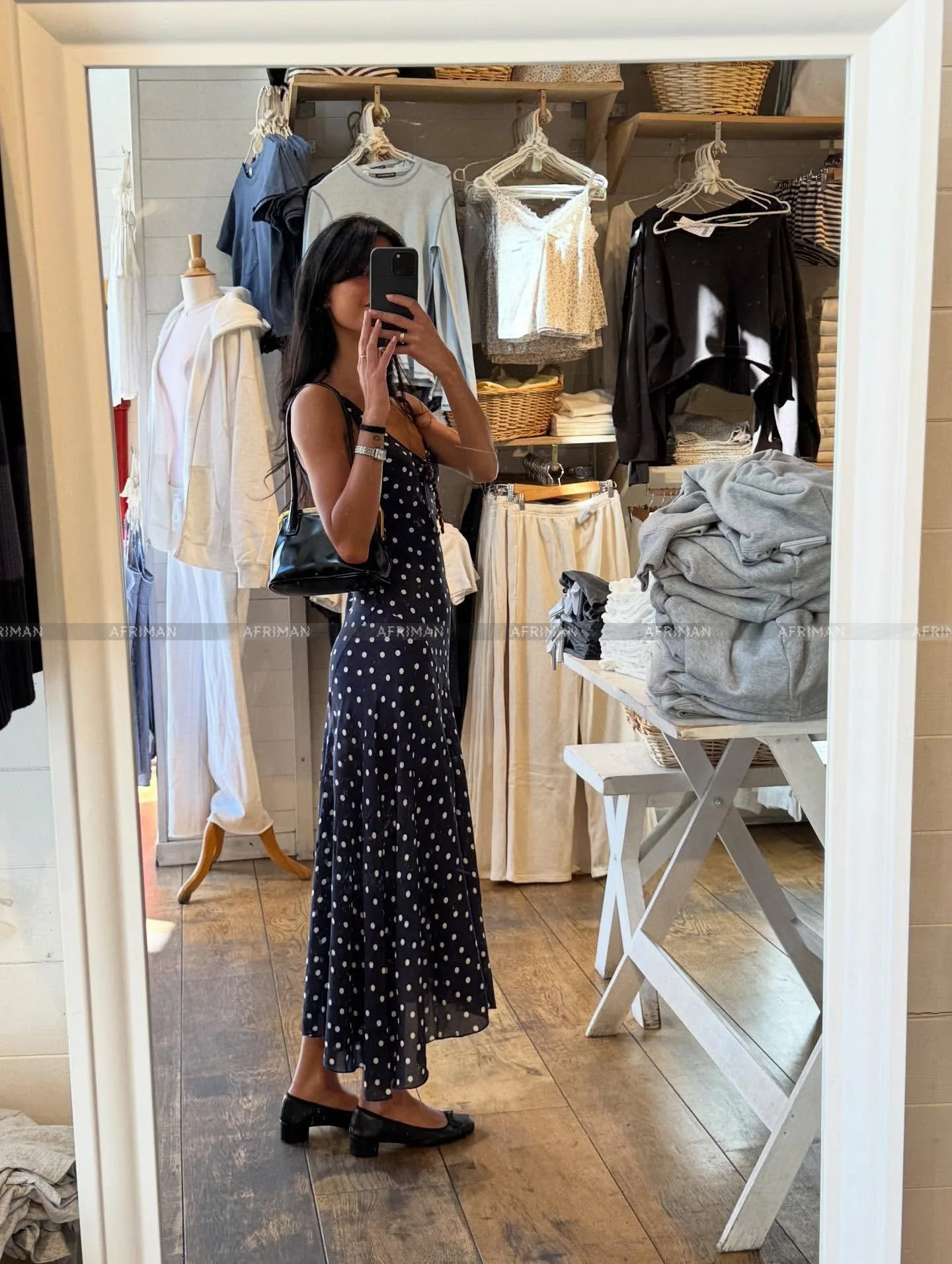 Women Retro Dot Print Sleeveless 100% Silk Irregular Maxi Dress