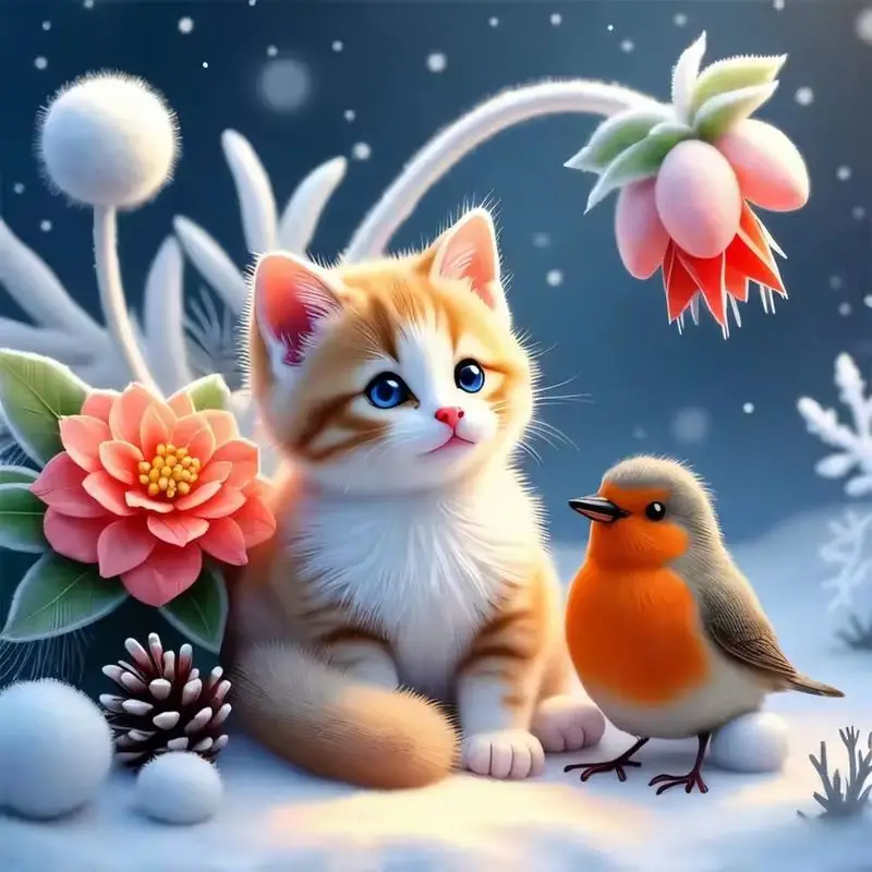 

CHENISTORY Diamond Painting Cat 5D DIY Full Square Rhinestone Embroidery Mosaic Sale Animal Decorations For Home