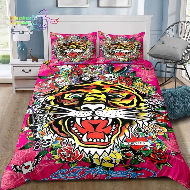 Imagem -02 - Dr-hardy-tigre Crânio Cama Conjunto para Adulto e Criança 3d Impressão Cama Conjunto King Size Único Duplo Completo Rainha King Size Presente