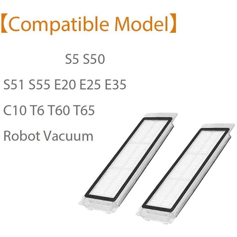 การแทนที่ตัวกรองสำหรับ S5 roborock S5 S6สูงสุด E20 E25 E35 C10 S50สำหรับหุ่นยนต์ดูดฝุ่น Xiaomi 4แพ็ค