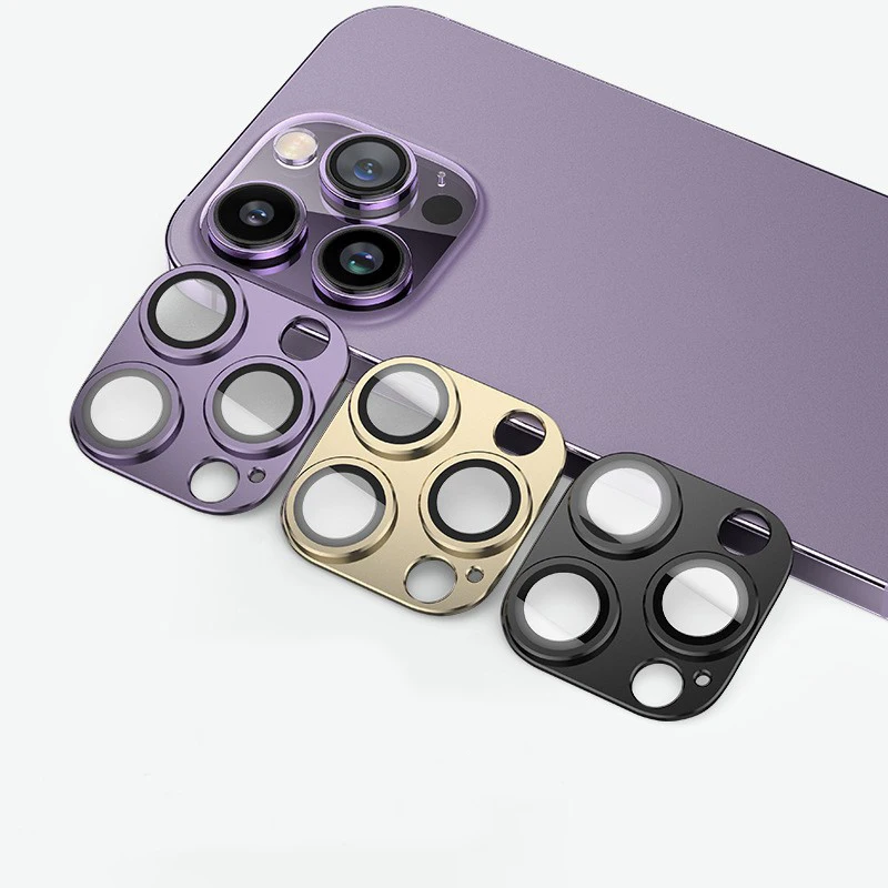 3D Metal Protection Camera For iPhone 17 16 15 14 13 Pro Max Mini Plus Camera Protector Lens Glass Aluminum Alloy Cap Full Cover