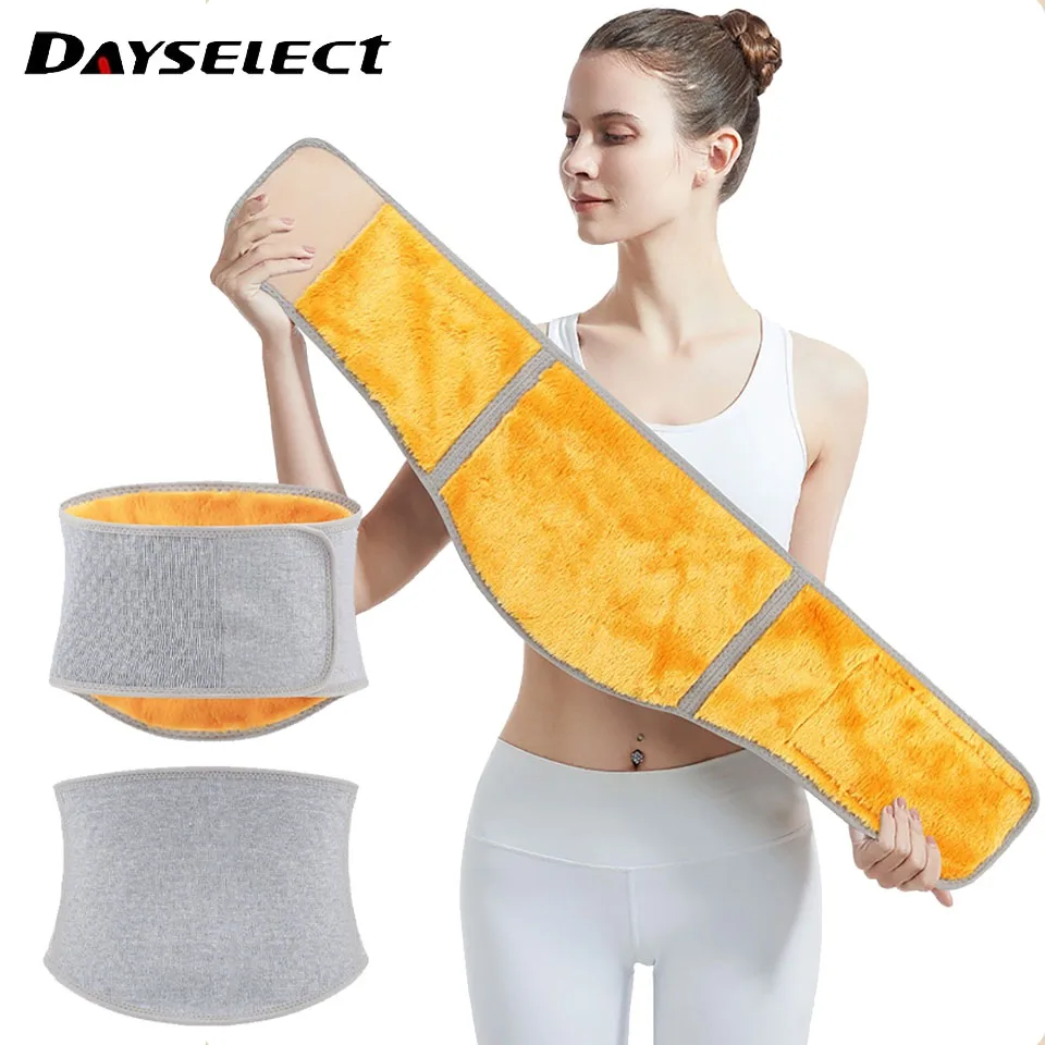 New Winter Waist Warmer Heating Belt Thicken Thermal Knitted Plus Velvet Fleece Waist Warmer Belly Protector Abdominal Protecto