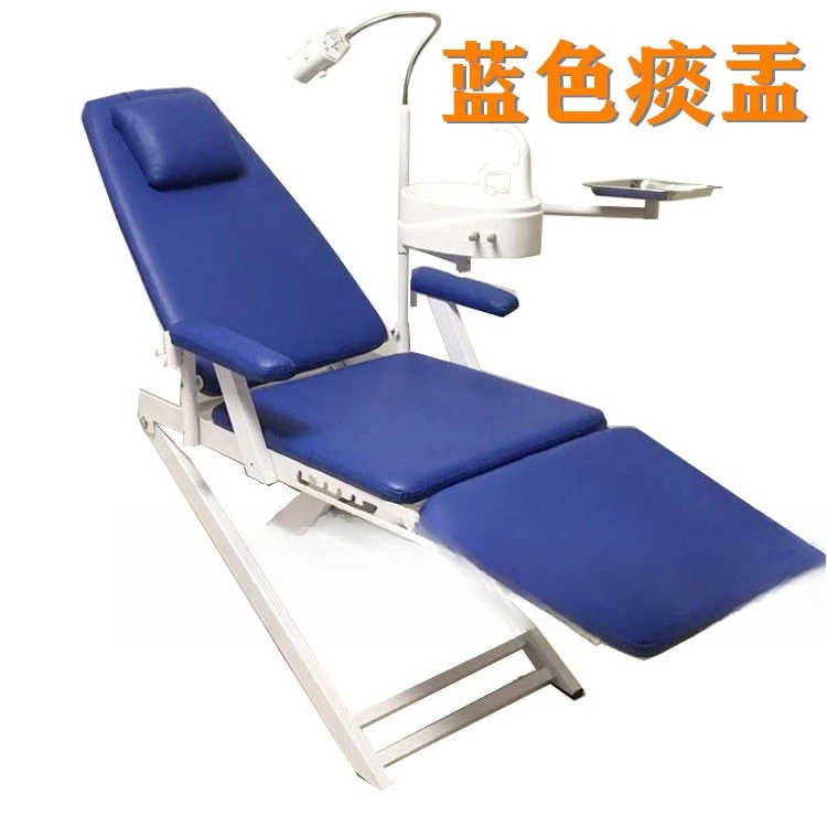 Light Chair Free Clinic Portable Simple Dental Chair Work Desk Folding Chair with Light Strip Spittoon