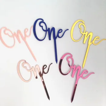 Ins acrílico festa de aniversário bolo topper ouro prata 1 anos feliz aniversário cupcake toppers chá de bebê presente sobremesa decoração