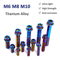 1Pcs Titanium Bolt M6 M8 M10 torx Head Flange Screw Motorcycle Brakes Motorbike Conversion Screws Burnt Blue Length=15mm~90mm