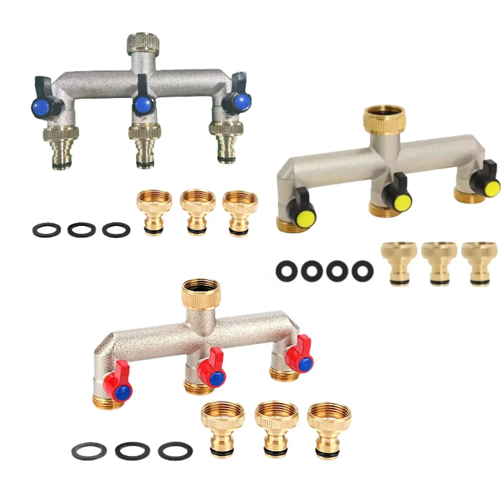 Durable 3 Way Garden Hose Splitter Adapter Water Faucet Connector for Outdoor Watering System for Home Lawn and Flower Beds