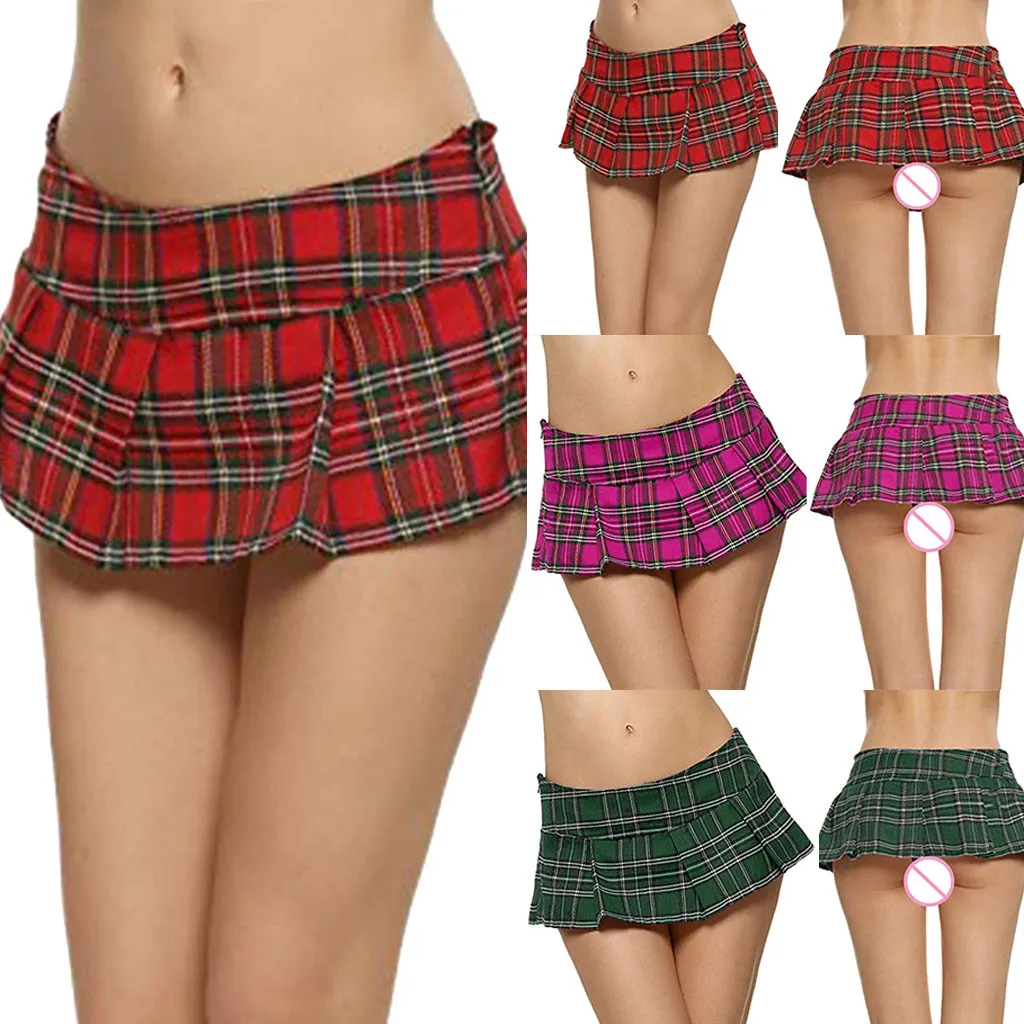 Mini jupe plissée à carreaux taille basse pour filles, fourche latérale, demi-longueur, tenue de club sexy, jupe Jk ultra courte, mode d'été