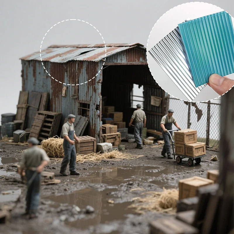 Arkusz aluminiowy falisty 5x5cm, ręcznie robione zestawy modelarskie, stół do piasku, DIY, fabryka, akcesoria do płytek bram rolowanych, 3 szt./5 szt.