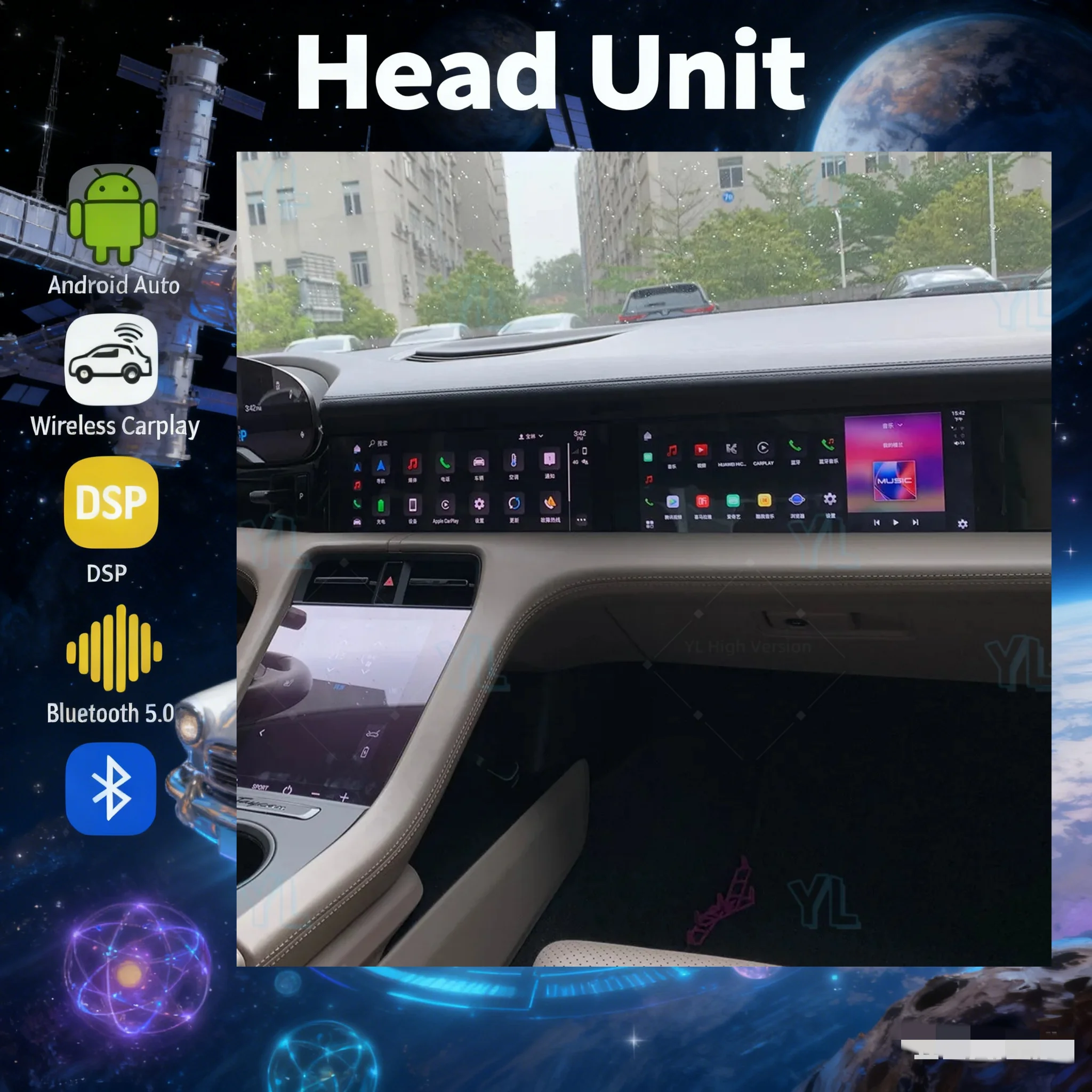 

Upgraded Android Touch Screen Car Stereo For Porsche Taycan 2019-2015 Co-pilot entertainment Car Radio CarPlay Head Unit BT 5.0