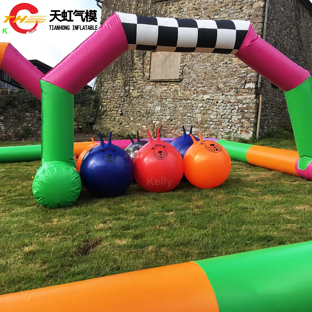 Bâche gonflable commerciale en PVC 8x6m, piste de course Didi, aire de jeux gonflable à rebond, à vendre