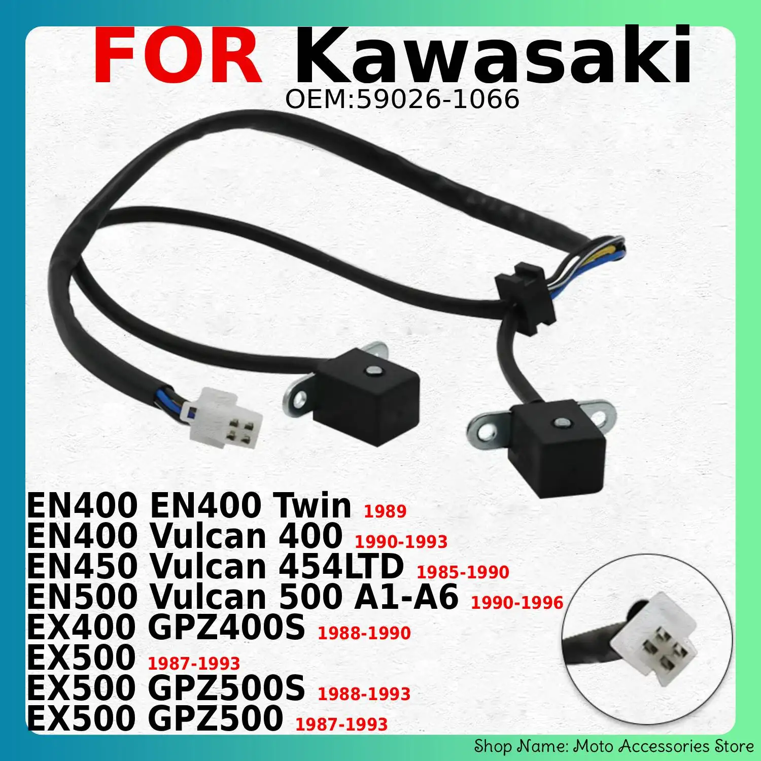 Bobina de pulverización para motocicleta, accesorio para Kawasaki EN400 EN400 Twin Vulcan 400 EN450 Vulcan 454LTD EN500 Vulcan 500 A1-A6 EX400 GPZ400S EX500 59026-1066