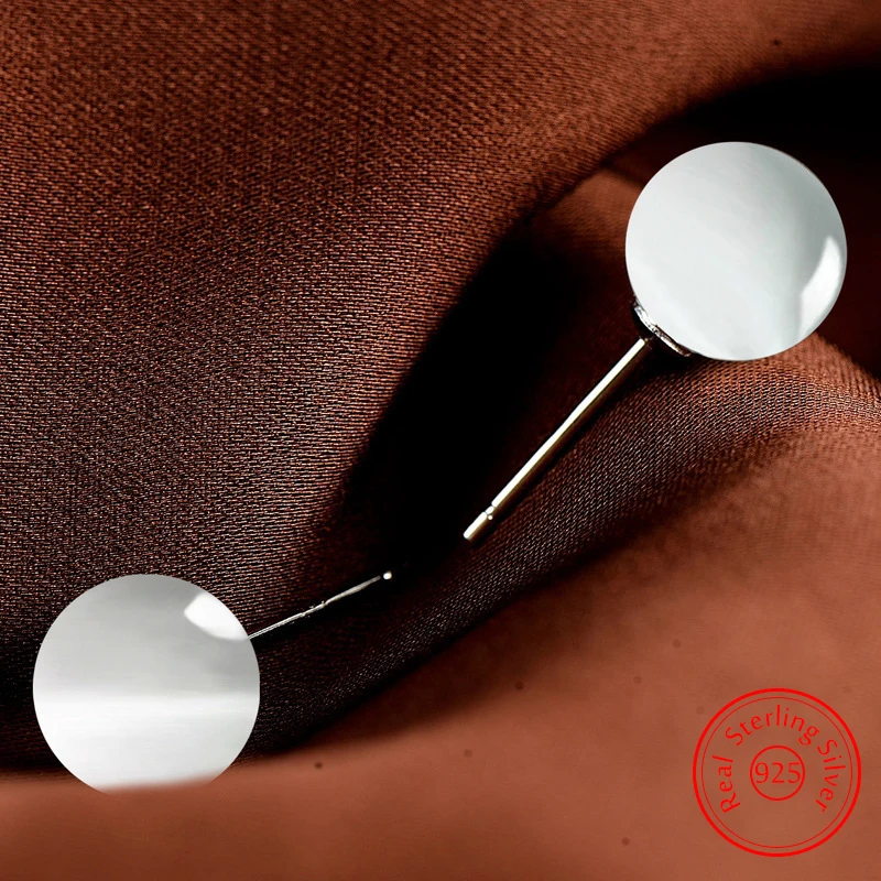 

925 Sterling Silver High-quality Fashion Jewelry New Opal Beads Stud Earrings For Women XY0271