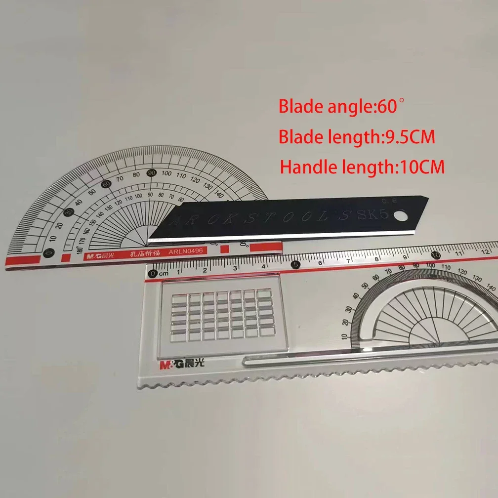 Imagem -06 - Faca de com Lâmina de Substituição Ferramenta Preto e Prata Lâmina de Escultura para Estudante Papelaria de Escritório 100 mm 18 mm Conjunto Aço Inoxidável