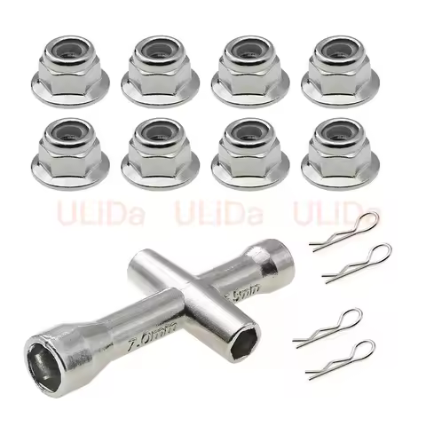R Body Clip +M4 Flange Lock Nuts Anti-skip Hex Wheel Adapter For 1/10 1/8 1/14 RC Car Truck Crawler HSP SCX10 WLtoys TAMIYA