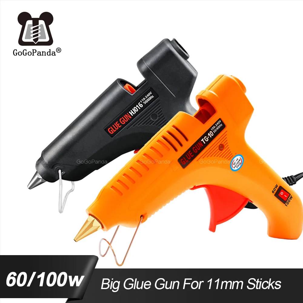 Free Shipping 100W DIY Hot Melt Glue Gun Black Sticks Trigger Art Craft Repair Tool with Light GG-5 110V-240V