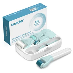 Derma Roller Kit com sistema de rolamento Microneedle Rolo de gelo de refrigeração da pele, Anti-Aging Jade Massager, G10 Bio, 10 em 1