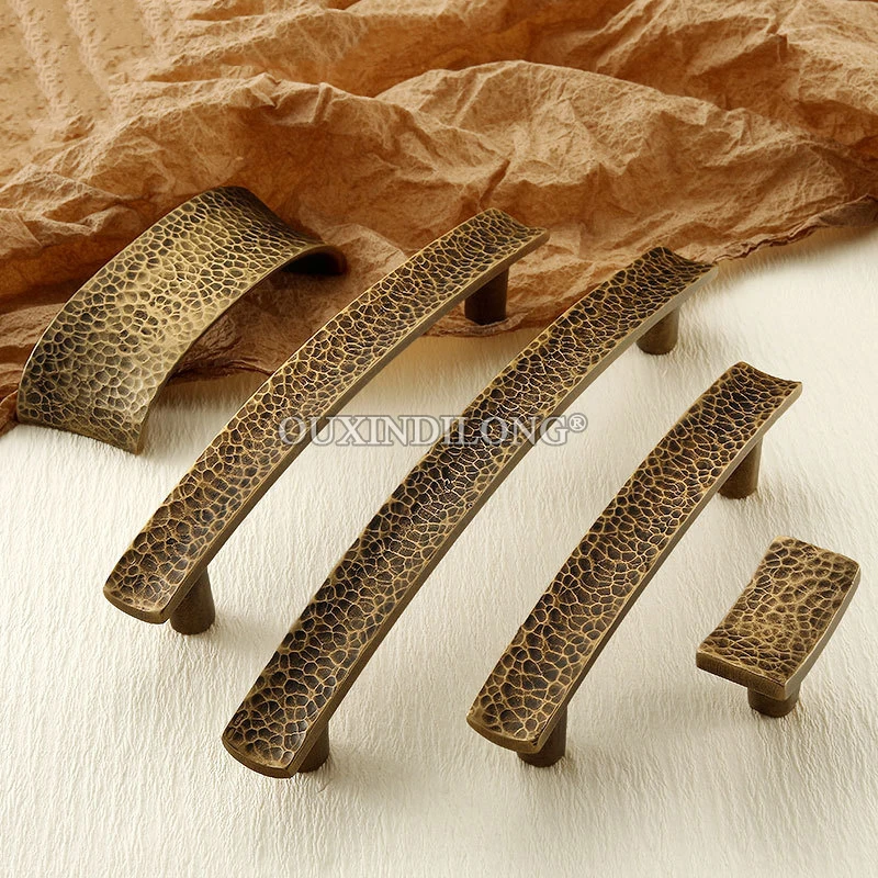 Retro 10PCS Solid Brass Antique Furniture Pulls Handles Drawer Knobs Cupboard Wardrobe Bookcase Closet Cabinet Door Pulls