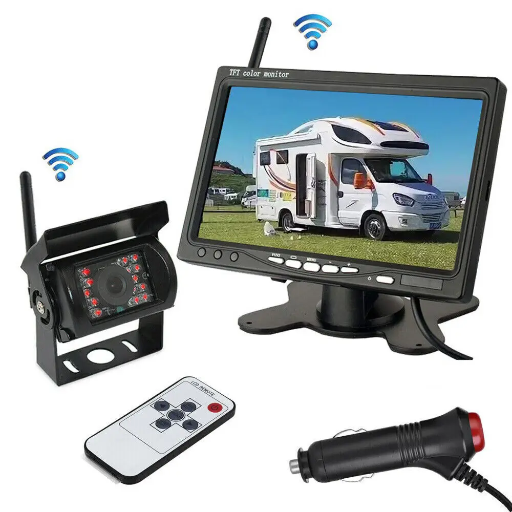 

Wireless 7 Inch Car Monitor Rear View Reverse Car Camera Driving Kit Stable Digital Signal Auto Parking