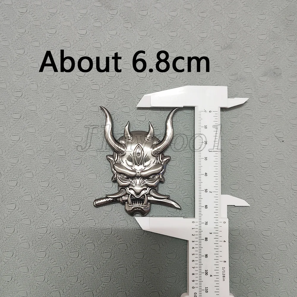 Japanese Samurai Ghost Warrior Prajna Car Auto Emblem Sticker Assassin 3D Metal Black Badge Metal Motorcycle Custom Styling