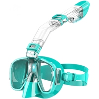 Snorkel Mask Foldable Diving Mask Set with Dry Top System and Camera Mount, Anti-Fog Professional Snorkeling Gear