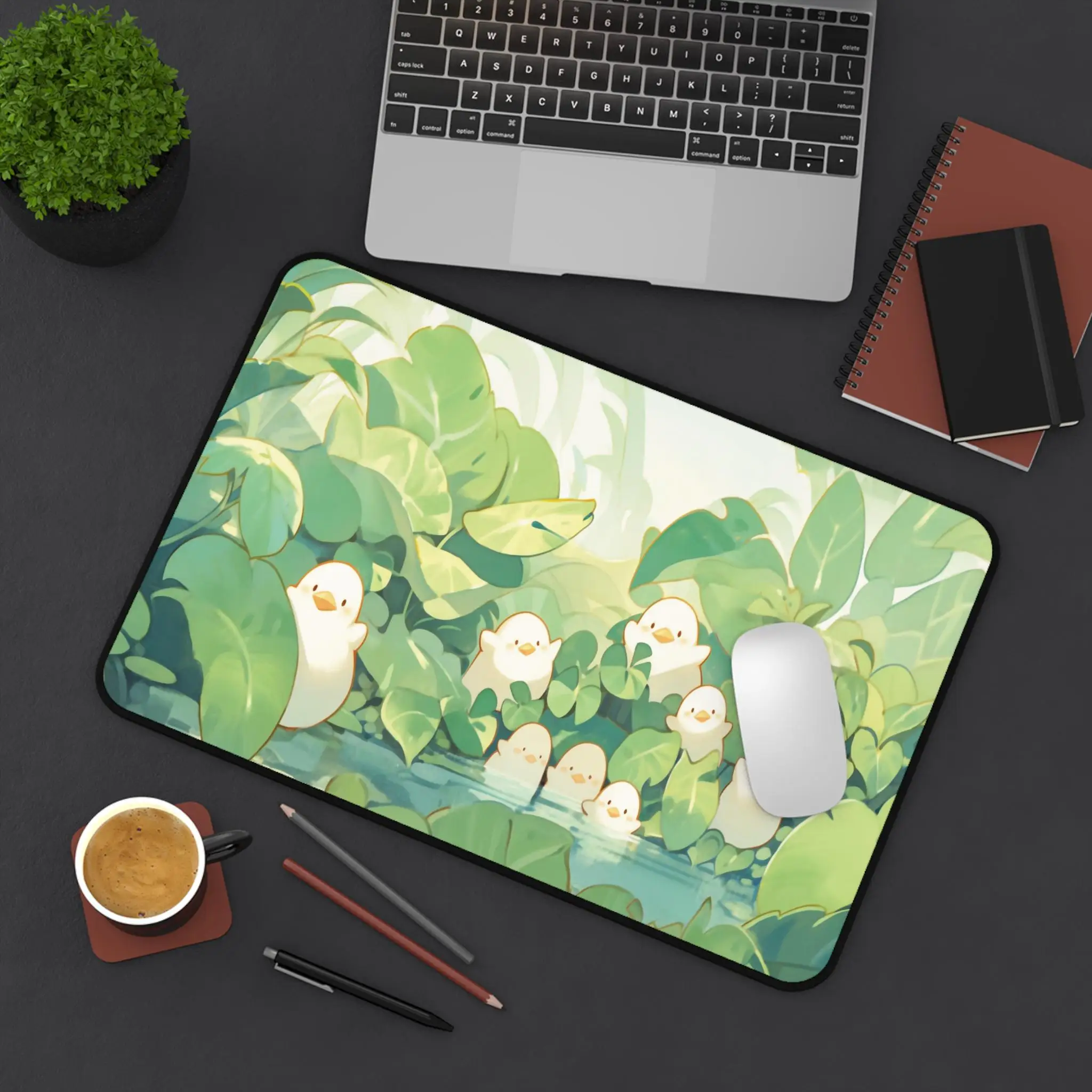 

Cute Duck Table Mat, Kawaii Animal Mouse Pad, Green Gaming Desk Mat, Non-slip Waterproof Mouse Pad, Perfect Gift for Friends