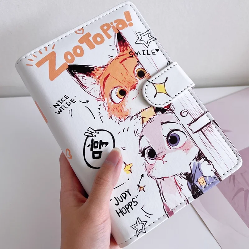 

2025 New Cute Cartoon Anime Peripheral Judy Fox Nick Doll Model High Beauty Cash Storage Book Student Loose Leaf Notebook Gift