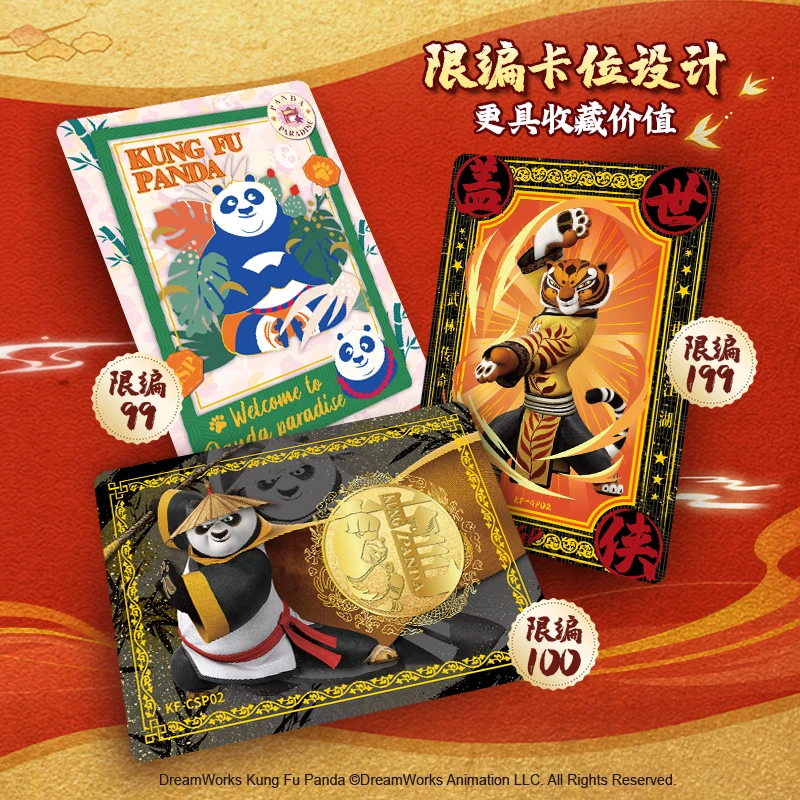 Card Fun Kung Fu Panda Card Authentic Authorized Paper Cards Collection Film Characters Cards Box Kids Gifts Hobby Toys