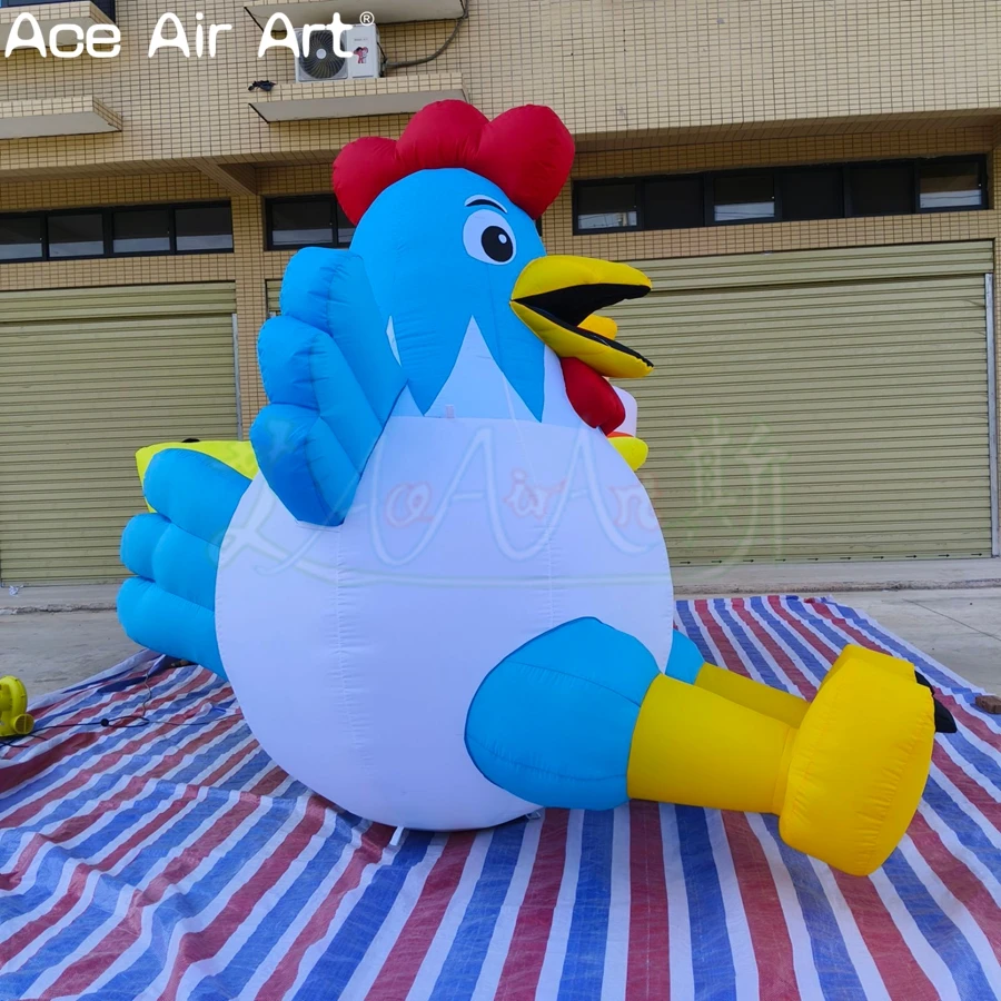 

Настраиваемый надувной сидящий петух длиной 3 мГн, милый мультяшный воздушный шар для украшения вечеринки и продвижения ресторана быстрого питания
