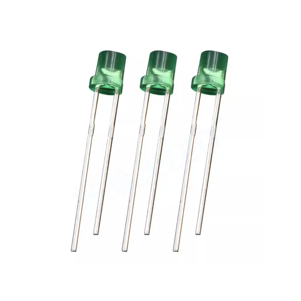 100pcs 3mm 2pins Flat Top LED Diffused White Red Yellow Blue Green Wide Angle light emitting diode lamp
