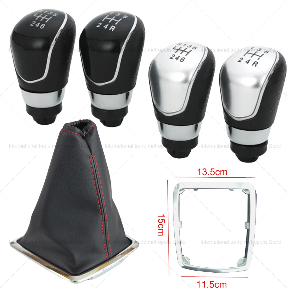 5/6 Speed MT Car Gear Stick Shift Knob with Dust Boot Cover For Ford Focus 2 MK2 FL C-MAX 2006-2011 MK3 MK4 MK7Galax - Red Line