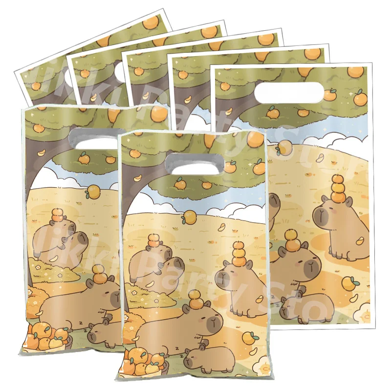

Capybara Party Bags 16.5*25cm Kapibara Birthday Candy Bag Loot Bag Birthday Party Supplies Decorations Kid Toy Gift Party Favors
