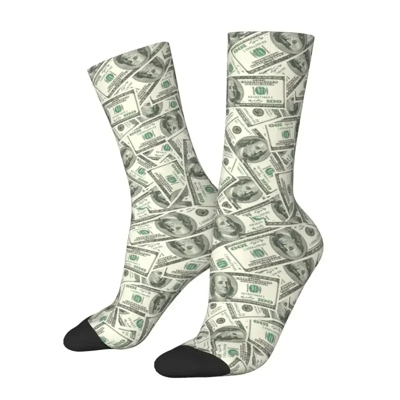 Fashion Money Dollars Bitcoin Digital Currency Socks Men Women Warm 3D Printed Virtual Printing Sports Basketball Socks