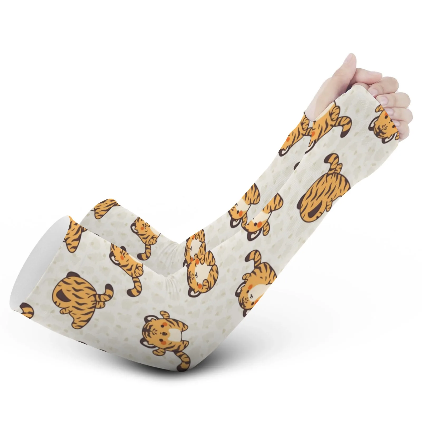 Romanzo elegante e carino con motivo tigre stampe UV - Manicotti da ghiaccio elasticizzati e traspiranti con protezione UV - Regalo perfetto per l'uso esterno