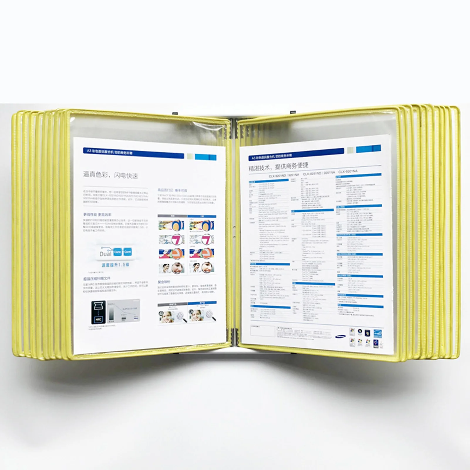 Metal Wall Reference Organizer Desktop Flip Display 20 Pockets Catalog Rack Office Home A4 Document Storage System