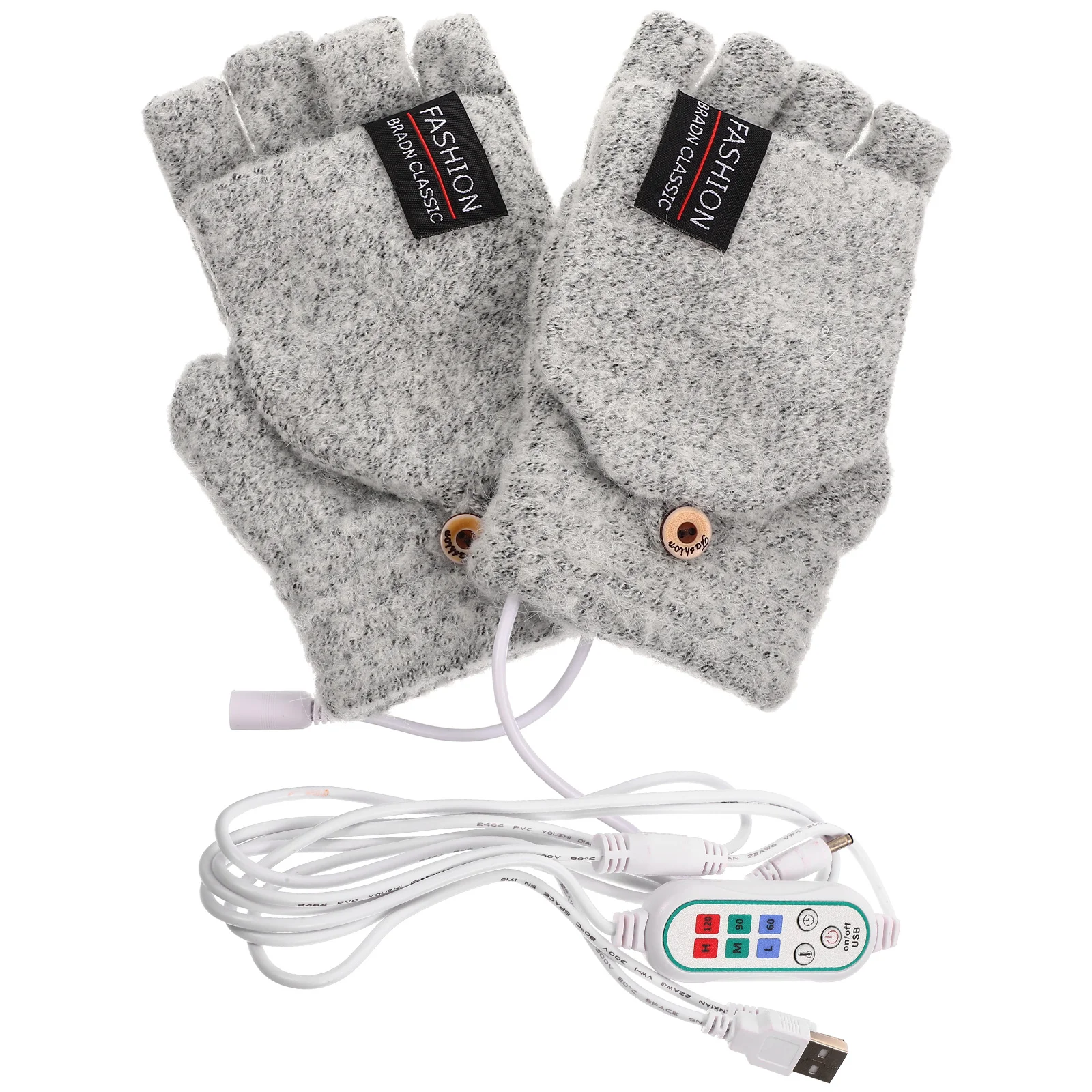 USB Heated Mittens Heating Gloves Sports Warm Keep Coffee Knitting Portable Thermal