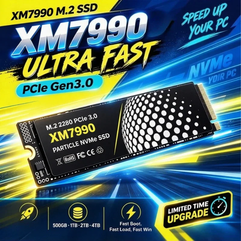 Original XM7990 M.2 NVMe SSD Capacity PCIe 3.0 500GB 1TB 2TB 4TB High‑Speed Internal Gaming Solid State Drive for PC Laptop